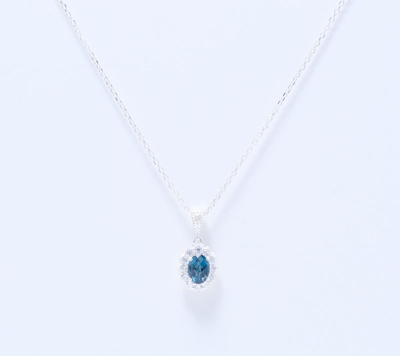 JMH Jewellery Sterling Silver London Blue Topaz Pendant — Main view