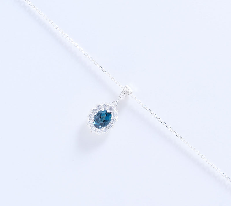 JMH Jewellery Sterling Silver London Blue Topaz Pendant — View 2