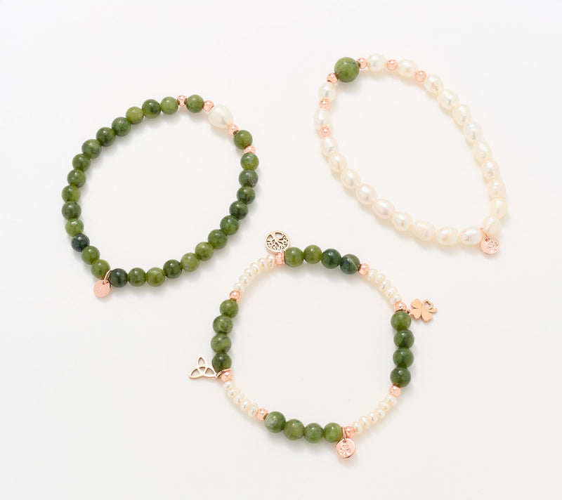 Connemara Marble Set of 3 Stretch Bracelets — View 5