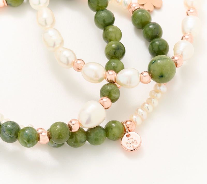 Connemara Marble Set of 3 Stretch Bracelets — View 2