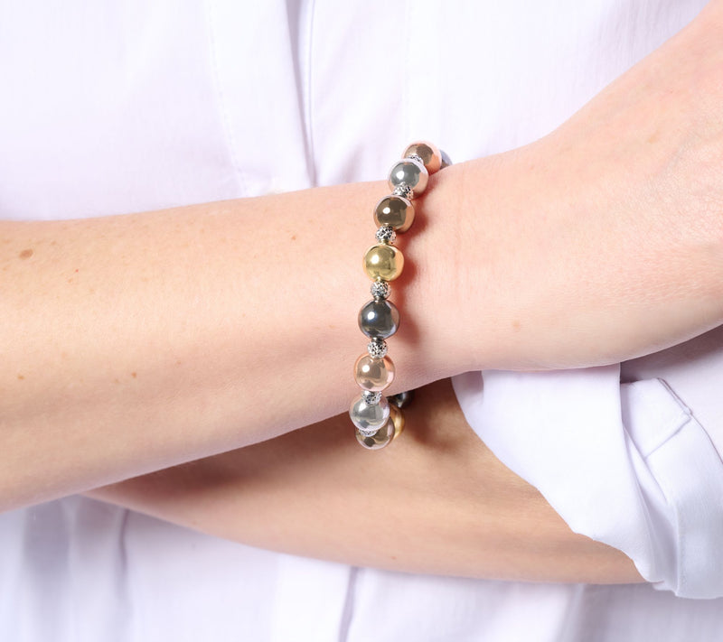 David Markstein Bronze Premiere Beaded Stretch Bracelet — View 4
