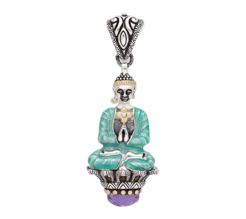Barbara Bixby Sterling & 18K Gold Gemstone Buddha Enhancer — Main view