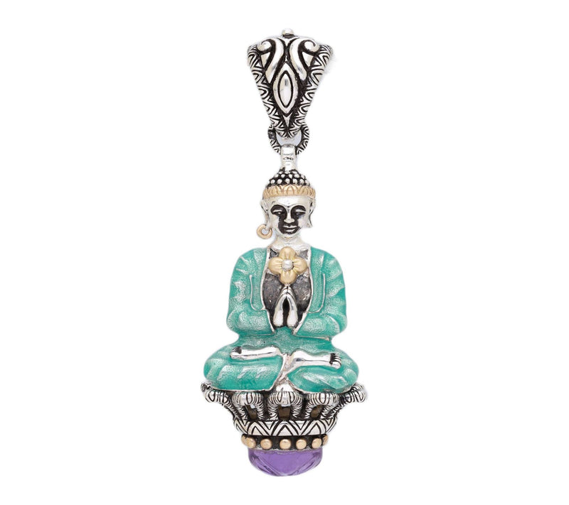 Barbara Bixby Sterling & 18K Gold Gemstone Buddha Enhancer — View 6
