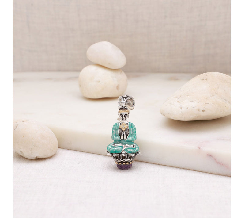 Barbara Bixby Sterling & 18K Gold Gemstone Buddha Enhancer — View 4