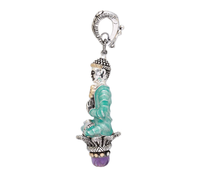 Barbara Bixby Sterling & 18K Gold Gemstone Buddha Enhancer — View 2