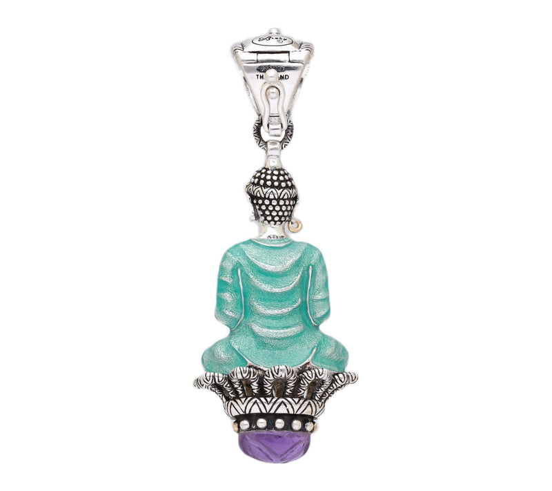 Barbara Bixby Sterling & 18K Gold Gemstone Buddha Enhancer — View 3