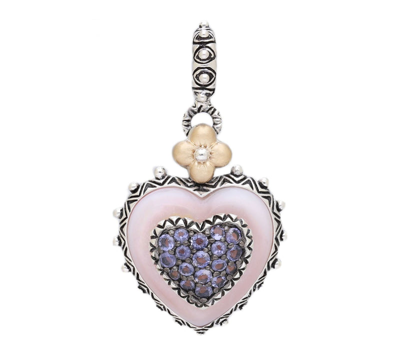 Barbara Bixby Sterling & 18K Multi-Gemstone Heart Enhancer — View 6