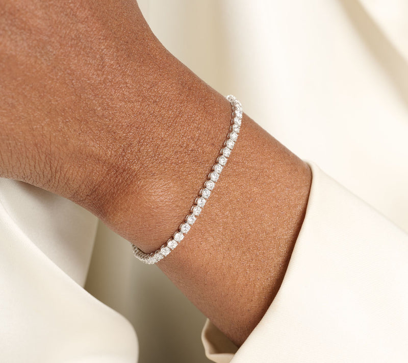 Fire Light Lab Grown Diamond 4.00 cttw Tennis Bracelet, 14K — View 7