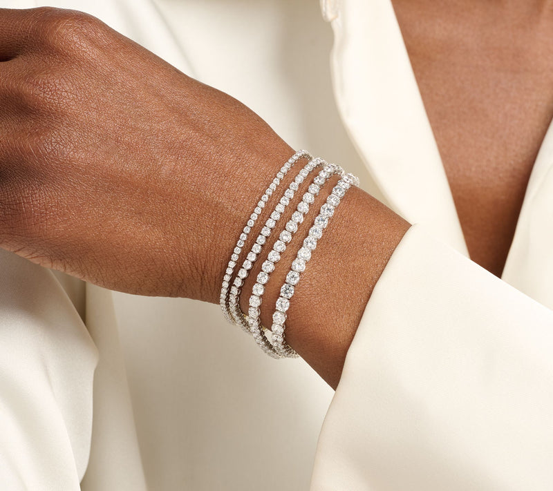 Fire Light Lab Grown Diamond 4.00 cttw Tennis Bracelet, 14K — View 8