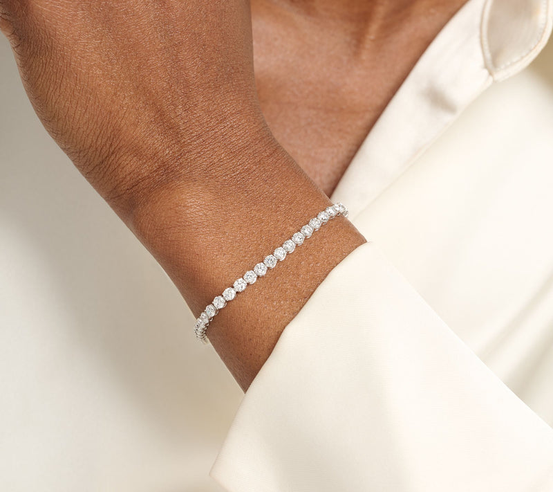 Fire Light Lab Grown Diamond 7.00 cttw Tennis Bracelet, 14K — View 7