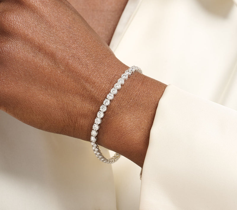 Fire Light Lab Grown Diamond 10.00 cttw Tennis Bracelet, 14K — View 7