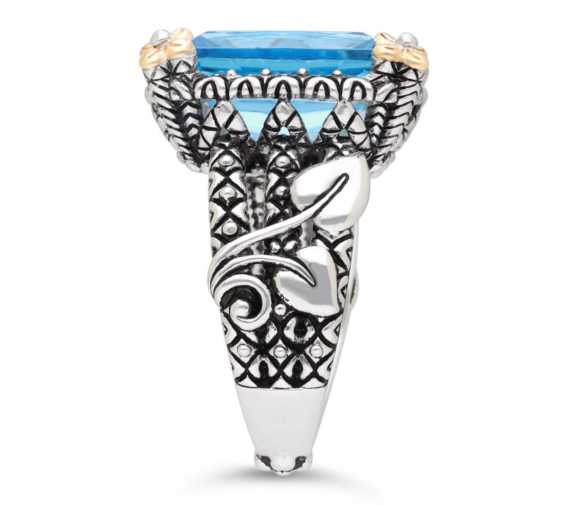Barbara Bixby Sterling & 18K Gold Swiss Blue Topaz Ring — View 2