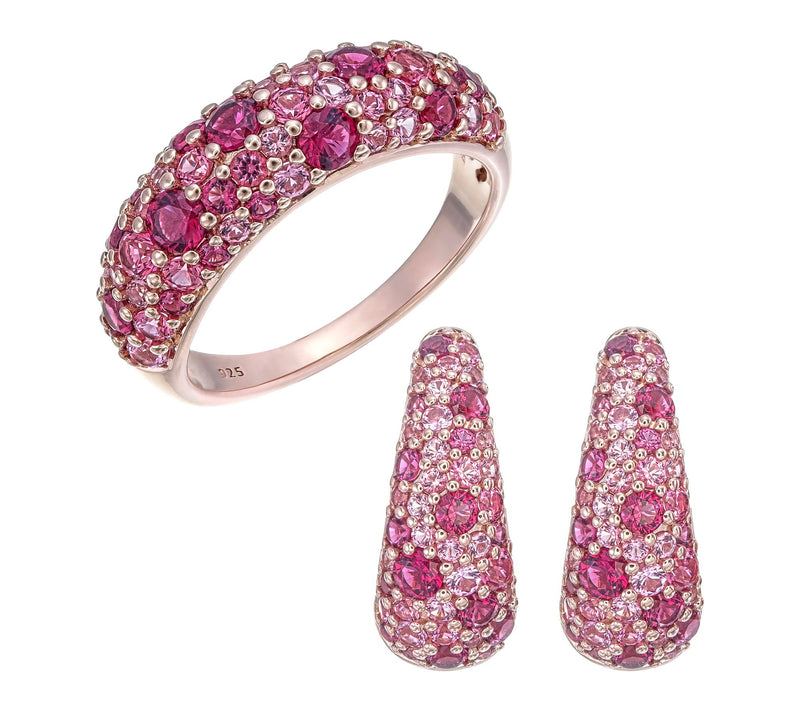 Diamonique x Jennifer Miller Ring & Earring Set, 14K Plated — View 2