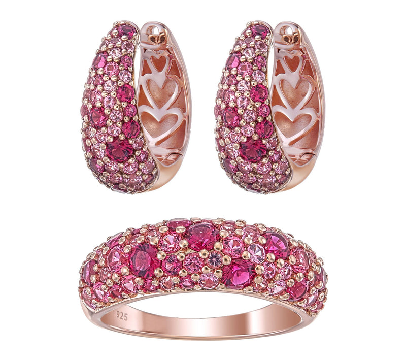 Diamonique x Jennifer Miller Ring & Earring Set, 14K Plated — View 7