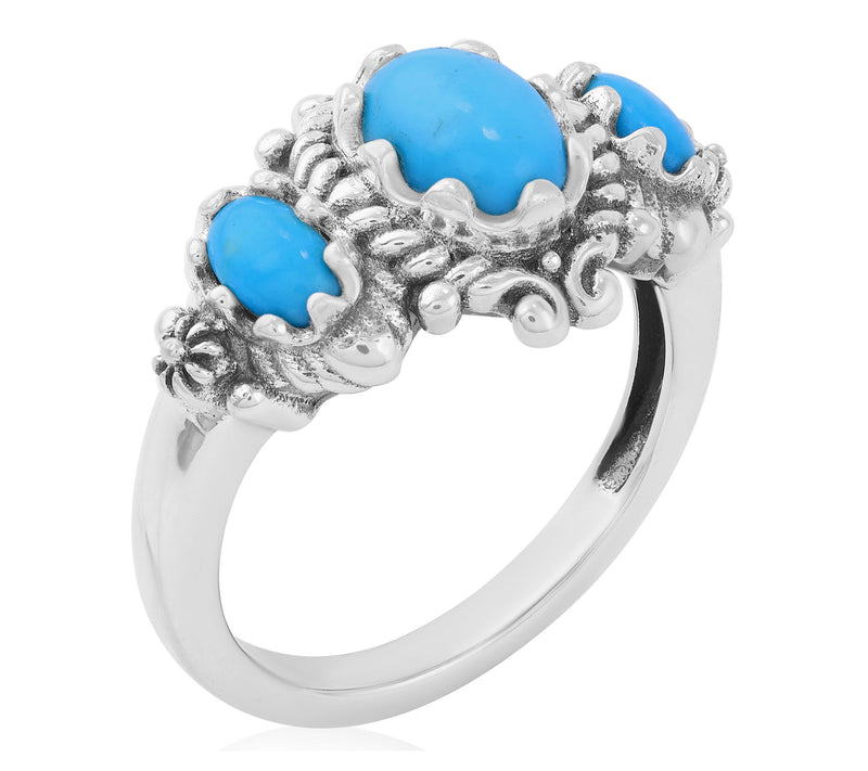 American West Sterling Silver 3 Gemstone Ring — View 2