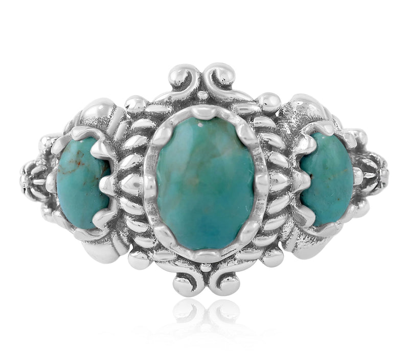 American West Sterling Silver 3 Gemstone Ring — View 3