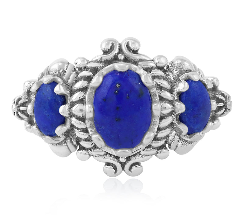 American West Sterling Silver 3 Gemstone Ring — View 5