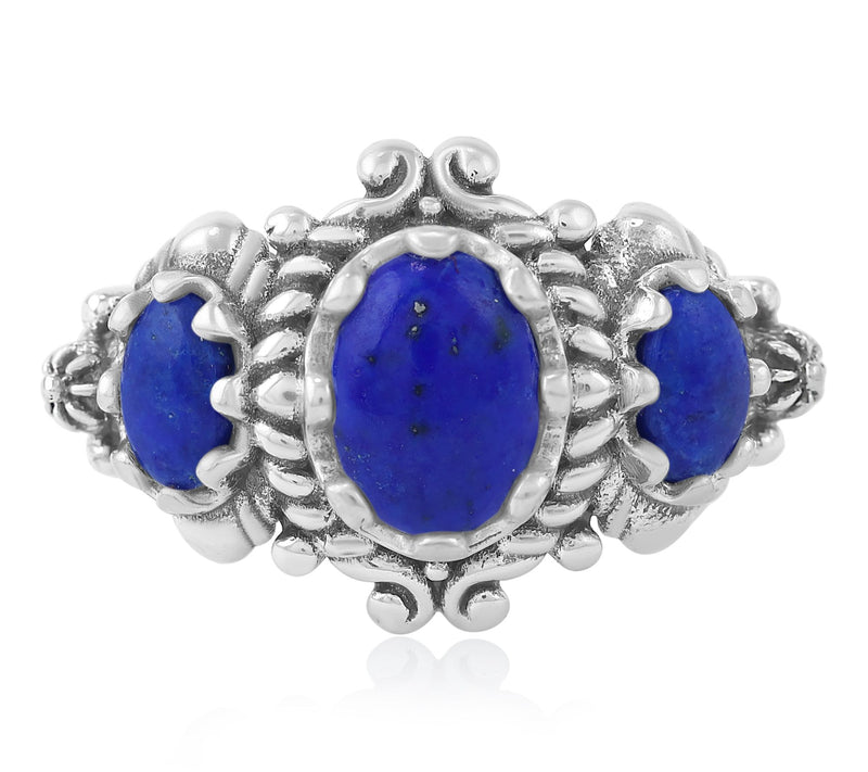American West Sterling Silver 3 Gemstone Ring — View 14