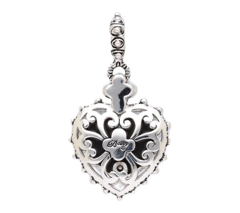 Barbara Bixby Sterling & 18K Onyx & Rhodolite Heart Enhancer — View 3