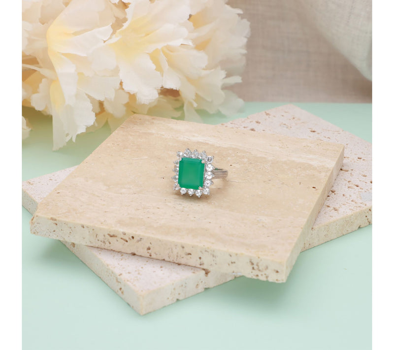 Ariva Sterling Silver Green Chalcedony & TopazVivien Ring — View 4
