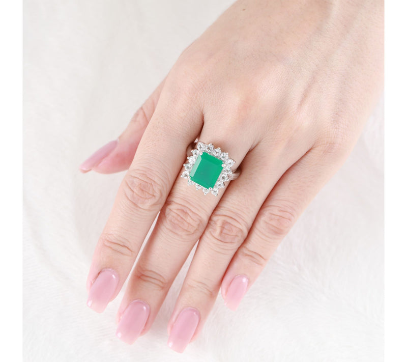 Ariva Sterling Silver Green Chalcedony & TopazVivien Ring — View 5