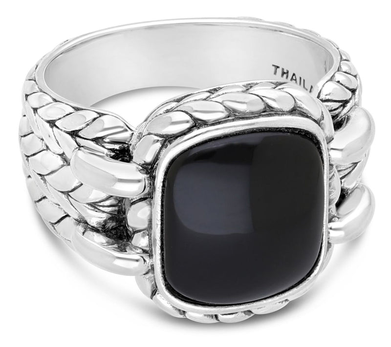 Tiffany Kay Studio Sterling Onyx Herringbone Statement Ring — Main view