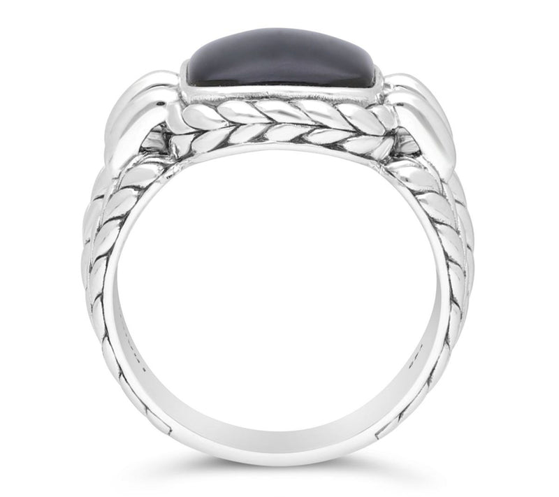 Tiffany Kay Studio Sterling Onyx Herringbone Statement Ring — View 3