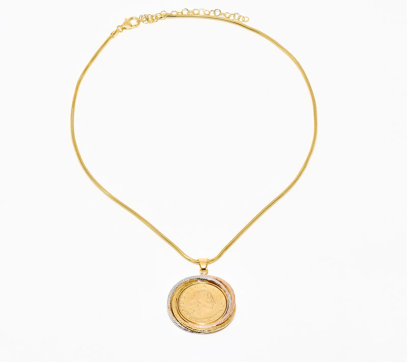 David Markstein Bronze Triple Wrapped 200 Genuine Lira Coin Necklace — View 13