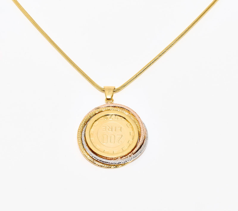 David Markstein Bronze Triple Wrapped 200 Genuine Lira Coin Necklace — View 12