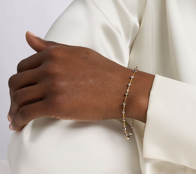 David Markstein Silver Premiere Pyramid Beads Bracelet — View 3