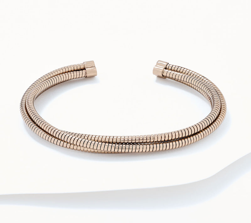David Markstein Bronze 3 Strand Wrapped Tubogas Cuff Bracelet — View 9