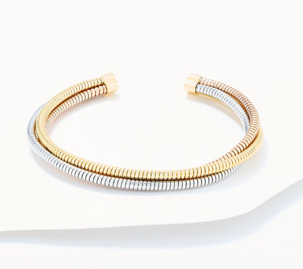 David Markstein Bronze 3 Strand Wrapped Tubogas Cuff Bracelet