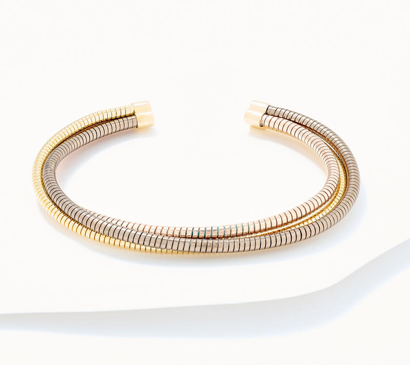 David Markstein Bronze 3 Strand Wrapped Tubogas Cuff Bracelet — View 12