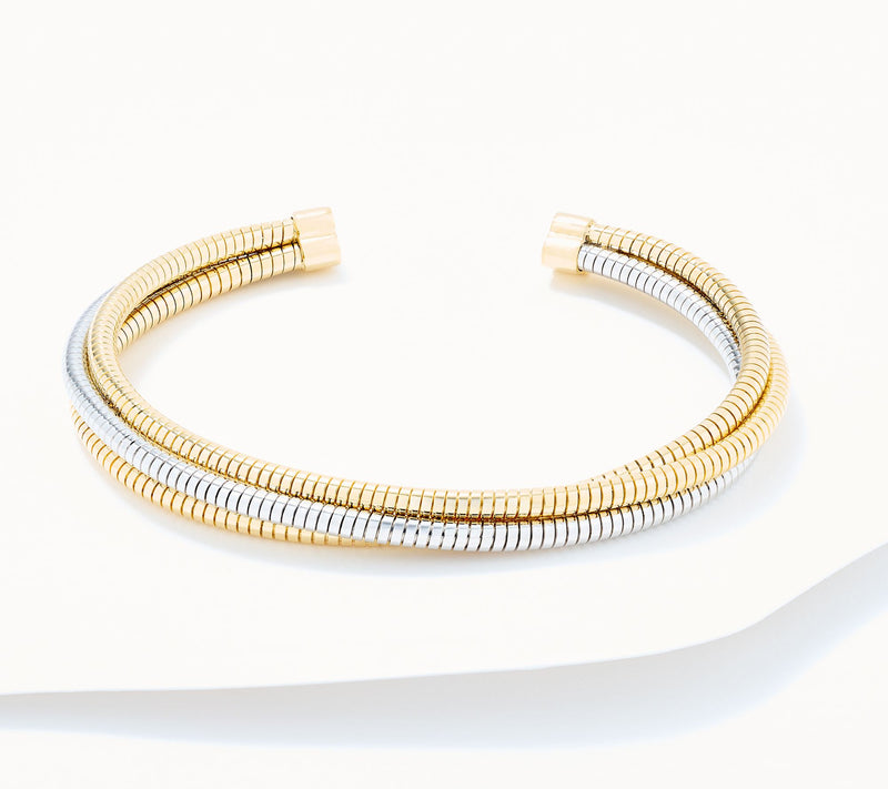 David Markstein Bronze 3 Strand Wrapped Tubogas Cuff Bracelet — View 13