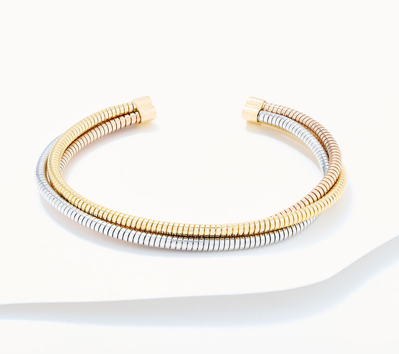 David Markstein Bronze 3 Strand Wrapped Tubogas Cuff Bracelet — View 14