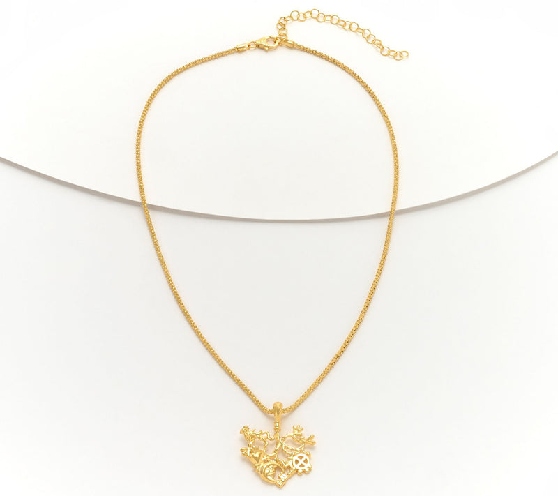 David Markstein Sterling Silver Jane Cimaruta Pendant w/ Enhancer& Chain — View 2