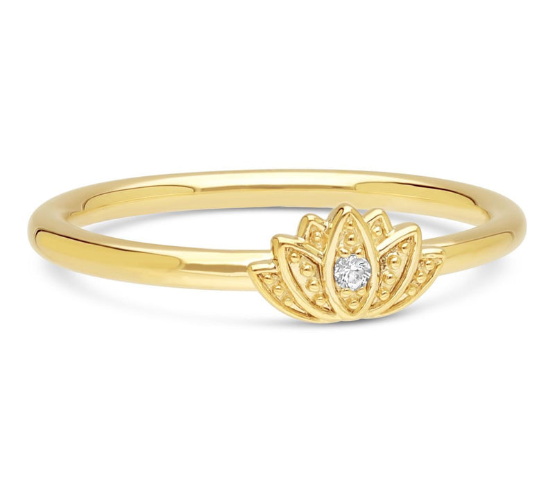 Goddaughters Silver 14K Clad White Topaz LotusRing — Main view