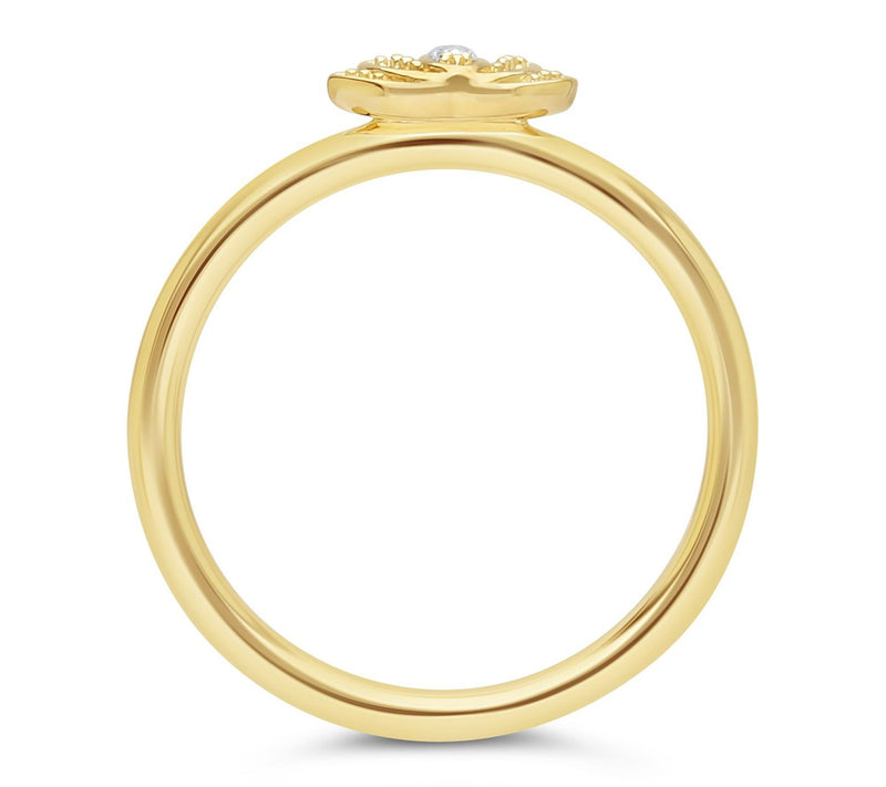 Goddaughters Silver 14K Clad White Topaz LotusRing — View 2