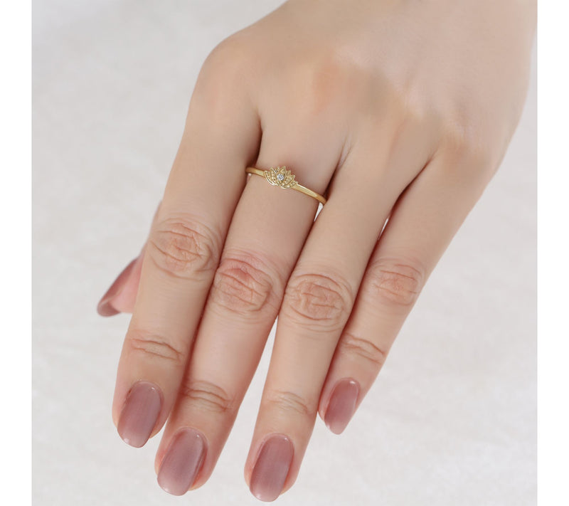 Goddaughters Silver 14K Clad White Topaz LotusRing — View 5
