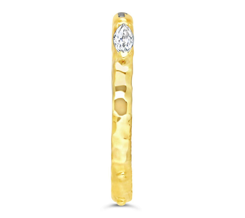 Goddaughters 14K Clad White Topaz "Love You" Stackable Ring — View 3