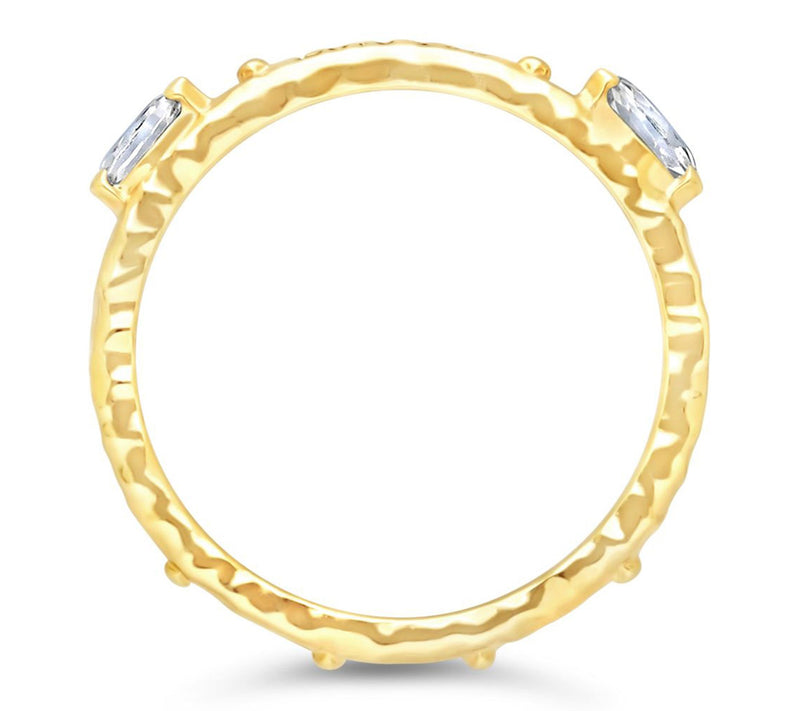 Goddaughters 14K Clad White Topaz "Love You" Stackable Ring — View 2