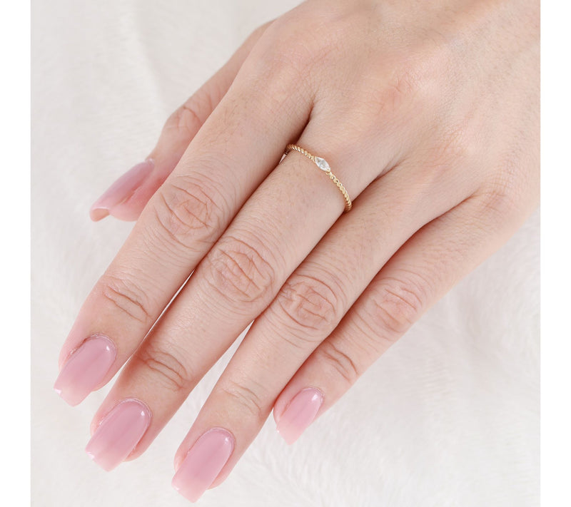 Goddaughters 14K Gold Clad Topaz Marquis TwistStack Ring — View 4