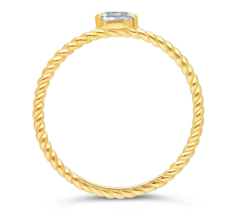Goddaughters 14K Gold Clad Topaz Marquis TwistStack Ring — View 2