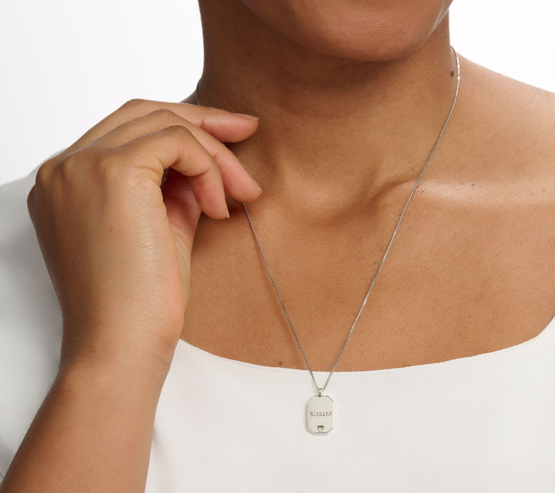 Christian James by Scott Grimes Sterling Petite Message Tag Necklace — View 12
