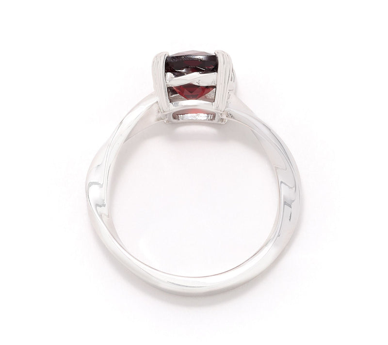 Christian James by Scott Grimes Sterling Ripple Cushion Cut Gemstone Ring — View 4