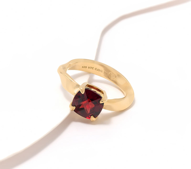Christian James by Scott Grimes 14K Clad Ripple Cushion Cut Gemstone Ring — Main view