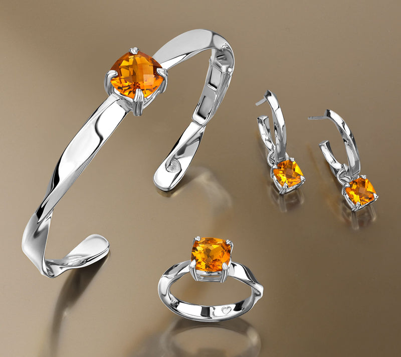 Christian James by Scott Grimes Sterling Ripple Gemstone Cuff Bracelet — View 7