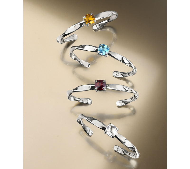 Christian James by Scott Grimes Sterling Ripple Gemstone Cuff Bracelet — View 4