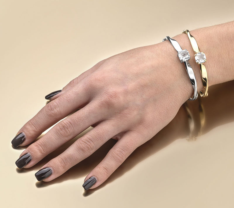 Christian James by Scott Grimes Sterling Ripple Gemstone Cuff Bracelet — View 6