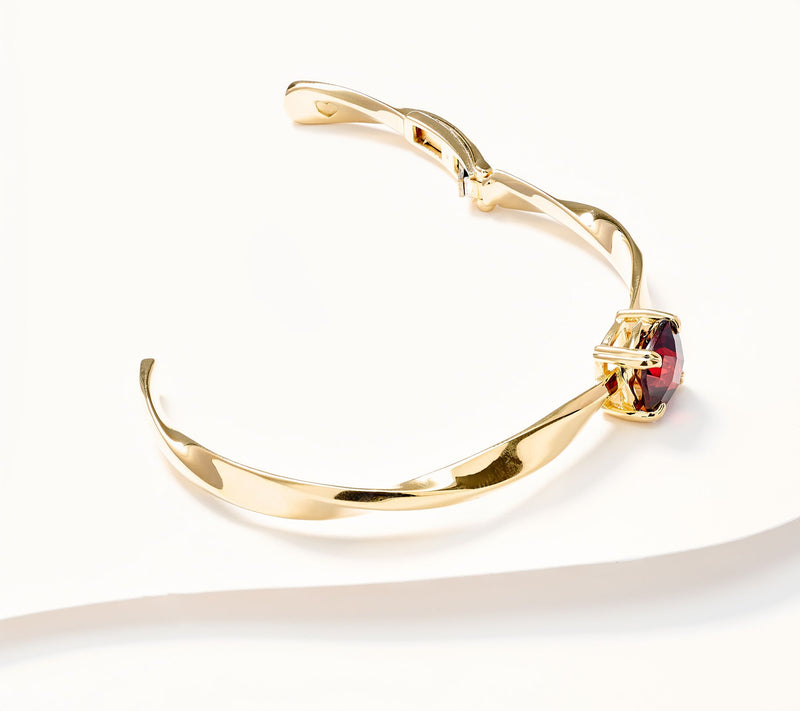 Christian James by Scott Grimes 14K Clad Ripple Gemstone Cuff Bracelet — View 10